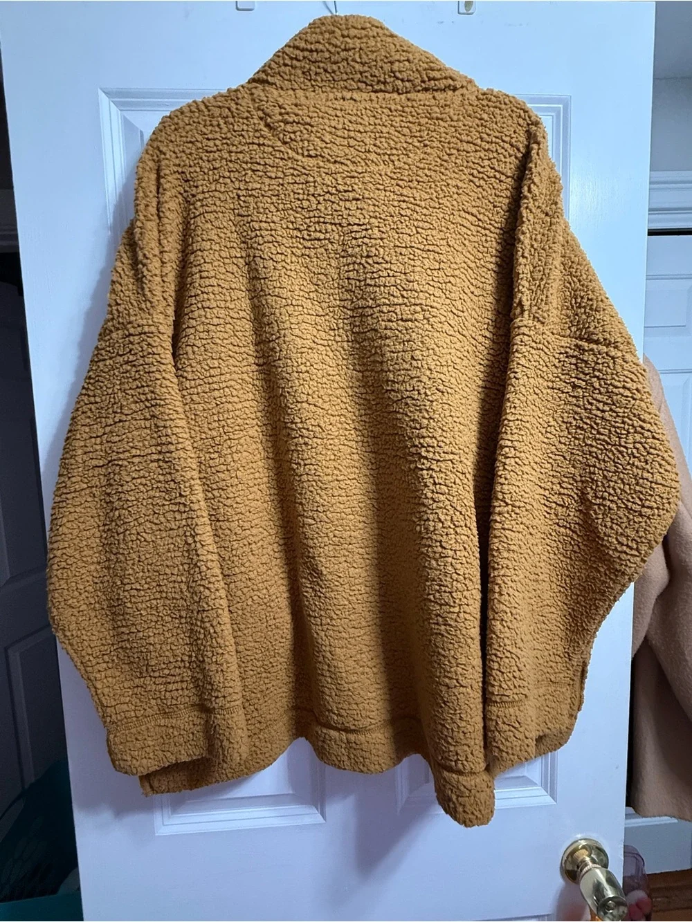 aerie Sherpa Snap Pullover Sweater - Mustard